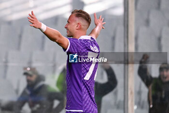 2024-03-14 - ACF Fiorentina's midfielder Antonin Barak celebrates after scoring a goal - ACF FIORENTINA VS MACCABI HAIFA FC - UEFA CONFERENCE LEAGUE - SOCCER