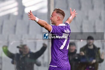 2024-03-14 - ACF Fiorentina's midfielder Antonin Barak celebrates after scoring a goal - ACF FIORENTINA VS MACCABI HAIFA FC - UEFA CONFERENCE LEAGUE - SOCCER