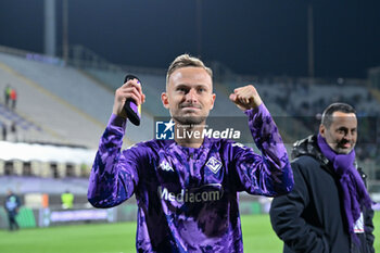 2024-03-14 - ACF Fiorentina's midfielder Antonin Barak celebrates the victory - ACF FIORENTINA VS MACCABI HAIFA FC - UEFA CONFERENCE LEAGUE - SOCCER