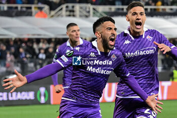 2024-04-18 - ACF Fiorentina's forward Nicolas Gonzalez celebrates after scoring a goal - ACF FIORENTINA VS FC VIKTORIA PLZEN - UEFA CONFERENCE LEAGUE - SOCCER