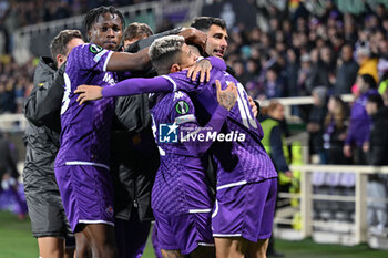 2024-04-18 - ACF Fiorentina's players celebrate after a goal - ACF FIORENTINA VS FC VIKTORIA PLZEN - UEFA CONFERENCE LEAGUE - SOCCER