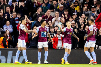 2024-04-11 - Aston Villa forward Ollie Watkins (11) scores and celebrates 1-0 during the UEFA Europa Conference League, Quarter-finals, 1st leg football match between Aston Villa and Losc Lille on 11 April 2024 at Villa Park in Birmingham, England - FOOTBALL - CONFERENCE LEAGUE - ASTON VILLA V LILLE - UEFA CONFERENCE LEAGUE - SOCCER