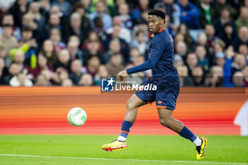 2024-04-11 - Lille forward Jonathan David during the UEFA Europa Conference League, Quarter-finals, 1st leg football match between Aston Villa and Losc Lille on 11 April 2024 at Villa Park in Birmingham, England - FOOTBALL - CONFERENCE LEAGUE - ASTON VILLA V LILLE - UEFA CONFERENCE LEAGUE - SOCCER