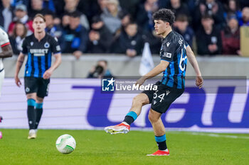 2024-04-11 - Kyriani Sabbe of Club Brugge during the UEFA Europa Conference League, Quarter-finals, 1st leg football match between Club Brugge KV and PAOK Saloniki on April 11, 2024 at Jan Breydelstadion in Brugge, Belgium - FOOTBALL - CONFERENCE LEAGUE - CLUB BRUGGE V PAOK - UEFA CONFERENCE LEAGUE - SOCCER