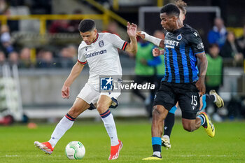 2024-04-11 - Taison of PAOK battles for the ball with Raphael Onyedika of Club Brugge during the UEFA Europa Conference League, Quarter-finals, 1st leg football match between Club Brugge KV and PAOK Saloniki on April 11, 2024 at Jan Breydelstadion in Brugge, Belgium - FOOTBALL - CONFERENCE LEAGUE - CLUB BRUGGE V PAOK - UEFA CONFERENCE LEAGUE - SOCCER