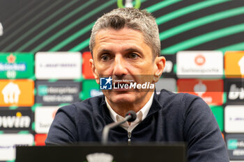 2024-04-11 - Coach Razvan Lucescu of PAOK Saloniki during a press conference following the UEFA Europa Conference League, Quarter-finals, 1st leg football match between Club Brugge KV and PAOK Saloniki on April 11, 2024 at Jan Breydelstadion in Brugge, Belgium - FOOTBALL - CONFERENCE LEAGUE - CLUB BRUGGE V PAOK - UEFA CONFERENCE LEAGUE - SOCCER