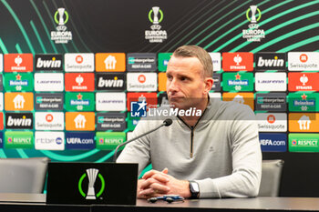 2024-04-11 - Coach Nicky Hayen of Club Brugge KV during a press conference following the UEFA Europa Conference League, Quarter-finals, 1st leg football match between Club Brugge KV and PAOK Saloniki on April 11, 2024 at Jan Breydelstadion in Brugge, Belgium - FOOTBALL - CONFERENCE LEAGUE - CLUB BRUGGE V PAOK - UEFA CONFERENCE LEAGUE - SOCCER