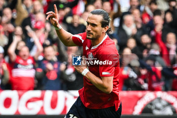 2024-04-18 - Yusuf YAZICI of Lille celebrates his goal during the UEFA Conference League, Quarter-finals, 2nd leg football match between Losc Lille and Aston Villa on April 18, 2024 at Pierre Mauroy stadium in Villeneuve-d'Ascq near Lille, France - FOOTBALL - CONFERENCE LEAGUE - LILLE V ASTON VILLA - UEFA CONFERENCE LEAGUE - SOCCER
