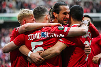 2024-04-18 - Yusuf YAZICI of Lille celebrate his goal with teammates during the UEFA Conference League, Quarter-finals, 2nd leg football match between Losc Lille and Aston Villa on April 18, 2024 at Pierre Mauroy stadium in Villeneuve-d'Ascq near Lille, France - FOOTBALL - CONFERENCE LEAGUE - LILLE V ASTON VILLA - UEFA CONFERENCE LEAGUE - SOCCER
