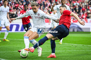 2024-04-18 - Matty CASH of Aston Villa and Gabriel GUDMUNDSSON of Lille during the UEFA Conference League, Quarter-finals, 2nd leg football match between Losc Lille and Aston Villa on April 18, 2024 at Pierre Mauroy stadium in Villeneuve-d'Ascq near Lille, France - FOOTBALL - CONFERENCE LEAGUE - LILLE V ASTON VILLA - UEFA CONFERENCE LEAGUE - SOCCER