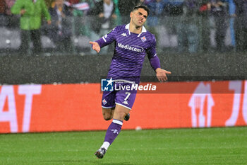 2024-05-02 - ACF Fiorentina's forward Riccardo Sottil celebrates after scoring a goal - ACF FIORENTINA VS CLUB BRUGGE - UEFA CONFERENCE LEAGUE - SOCCER