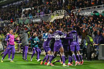 2024-05-02 - ACF Fiorentina's players celebrate after a goal - ACF FIORENTINA VS CLUB BRUGGE - UEFA CONFERENCE LEAGUE - SOCCER