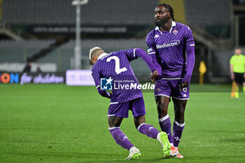 2024-05-02 - ACF Fiorentina's forward M'Bala Nzola celebrates after scoring a goal with ACF Fiorentina's defender Domilson Cordeiro dos Santos knows as Dodo - ACF FIORENTINA VS CLUB BRUGGE - UEFA CONFERENCE LEAGUE - SOCCER