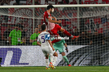 2024-05-29 - Vicente Iborra (Olympiacos F.C.) overhead kick the ball during UEFA Europa Conference League 2024 final soccer match between Olympiacos F.C. vs. A.C.F. Fiorentina at OPAP Arena, Athens, 29th of May 2024 - FINAL - OLYMPIACOS VS ACF FIORENTINA - UEFA CONFERENCE LEAGUE - SOCCER