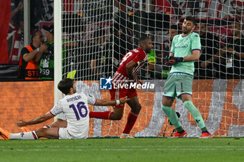 2024-05-29 - Happiness of Ayoub El Kaabi (Olympiacos F.C.) after scores a goal during over time UEFA Europa Conference League 2024 final soccer match between Olympiacos F.C. vs. A.C.F. Fiorentina at OPAP Arena, Athens, 29th of May 2024 - FINAL - OLYMPIACOS VS ACF FIORENTINA - UEFA CONFERENCE LEAGUE - SOCCER