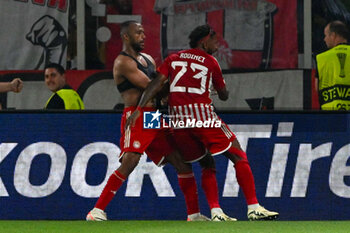 2024-05-29 - Happiness of Ayoub El Kaabi (Olympiacos F.C.) after scores a goal during over time UEFA Europa Conference League 2024 final soccer match between Olympiacos F.C. vs. A.C.F. Fiorentina at OPAP Arena, Athens, 29th of May 2024 - FINAL - OLYMPIACOS VS ACF FIORENTINA - UEFA CONFERENCE LEAGUE - SOCCER