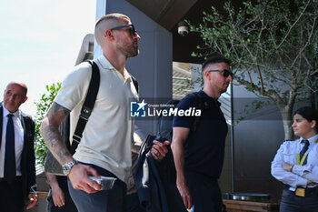 2024-05-27 - ACF Fiorentina's defender Cristiano Biraghi arrives at the airport - DEPARTURE OF ACF FIORENTINA FOR ATHENS - UEFA CONFERENCE LEAGUE - SOCCER