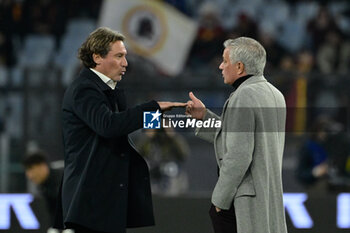 2024-01-03 - Giovanni Stroppa coach (US Cremonese); José Mourinho coach of AS Roma;  during the Coppa Italia Frecciarossa round of 16 match between AS Roma vs US Cremonese at the Olimpic Stadium in Rome on 03 January 2024. - AS ROMA VS US CREMONESE - ITALIAN CUP - SOCCER