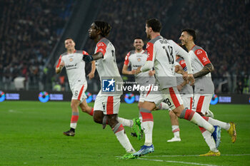 2024-01-03 - Frank Cedric Tsadjout (US Cremonese); celebrates after scoring the goal 0-1 during the Coppa Italia Frecciarossa round of 16 match between AS Roma vs US Cremonese at the Olimpic Stadium in Rome on 03 January 2024. - AS ROMA VS US CREMONESE - ITALIAN CUP - SOCCER