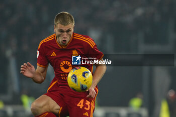 2024-01-10 - Rasmus Kristensen of A.S. Roma during the quarter-final of the Frecciarossa Italian Cup between S.S. Lazio vs A.S. Roma, 10 January 2024 at the Olympic Stadium in Rome. - SS LAZIO VS AS ROMA - ITALIAN CUP - SOCCER