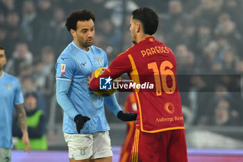 2024-01-10 - Felipe Anderson of S.S. Lazio and Leandro Paredes of A.S. Roma during the quarter-final of the Frecciarossa Italian Cup between S.S. Lazio vs A.S. Roma, 10 January 2024 at the Olympic Stadium in Rome. - SS LAZIO VS AS ROMA - ITALIAN CUP - SOCCER
