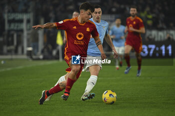 2024-01-10 - Paulo Dybala of A.S. Roma and Adam Marusic of S.S. Lazio during the quarter-final of the Frecciarossa Italian Cup between S.S. Lazio vs A.S. Roma, 10 January 2024 at the Olympic Stadium in Rome. - SS LAZIO VS AS ROMA - ITALIAN CUP - SOCCER