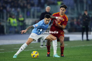 2024-01-10 - Matias Vecino of Lazio vies for the ball with Paulo Dybala of Roma during the Italian Cup, Coppa Italia, quarter final football match between SS Lazio and AS Roma on January 10, 2024 at Stadio Olimpico in Rome, Italy - FOOTBALL - ITALIAN CUP - LAZIO V ROMA - ITALIAN CUP - SOCCER