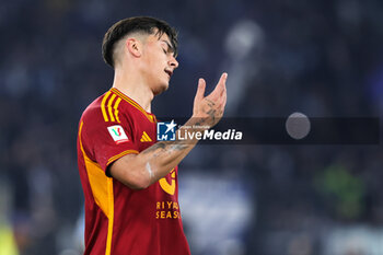 2024-01-10 - Paulo Dybala of Roma reacts during the Italian Cup, Coppa Italia, quarter final football match between SS Lazio and AS Roma on January 10, 2024 at Stadio Olimpico in Rome, Italy - FOOTBALL - ITALIAN CUP - LAZIO V ROMA - ITALIAN CUP - SOCCER