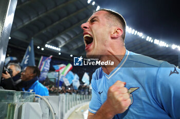 2024-01-10 - Adam Marusic of Lazio celebrates the victory at the end of the Italian Cup, Coppa Italia, quarter final football match between SS Lazio and AS Roma on January 10, 2024 at Stadio Olimpico in Rome, Italy - FOOTBALL - ITALIAN CUP - LAZIO V ROMA - ITALIAN CUP - SOCCER