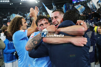 2024-01-10 - Players of Lazio celebrate the victory at the end of the Italian Cup, Coppa Italia, quarter final football match between SS Lazio and AS Roma on January 10, 2024 at Stadio Olimpico in Rome, Italy - FOOTBALL - ITALIAN CUP - LAZIO V ROMA - ITALIAN CUP - SOCCER