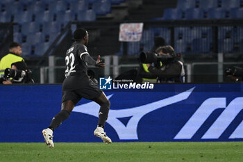 2024-04-23 - Timothy Weah of Juventus F.C. celebrates Arkadiusz Milik's 2-1 goal (not shown) during the second leg of the Frecciarossa Italian Cup Semifinal between S.S. Lazio vs Juventus F.C. at the Olympic Stadium on April 23, 2024 in Rome, Italy. - SS LAZIO VS JUVENTUS FC - ITALIAN CUP - SOCCER