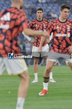 2024-05-15 - Juventus' Serbian forward Dusan Vlahovic before the Italian Cup final football match between Atalanta and Juventus at Stadio Olimpico on May 15,2024 in Rome, Italy. - FINAL - JUVENTUS FC VS ATALANTA BC - ITALIAN CUP - SOCCER