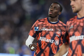 2024-05-15 - Juventus' American forward Timothy Weah looks before the Italian Cup final football match between Atalanta and Juventus at Stadio Olimpico on May 15,2024 in Rome, Italy. - FINAL - JUVENTUS FC VS ATALANTA BC - ITALIAN CUP - SOCCER