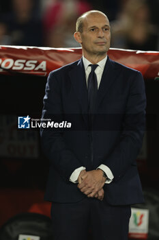 2024-05-15 - Juventus' Italian coach Massimiliano Allegri looks during the Italian Cup final football match between Atalanta and Juventus at Stadio Olimpico on May 15,2024 in Rome, Italy. - FINAL - JUVENTUS FC VS ATALANTA BC - ITALIAN CUP - SOCCER