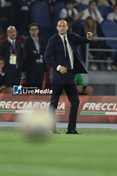 2024-05-15 - Juventus' Italian coach Massimiliano Allegri gesticulate during the Italian Cup final football match between Atalanta and Juventus at Stadio Olimpico on May 15,2024 in Rome, Italy. - FINAL - JUVENTUS FC VS ATALANTA BC - ITALIAN CUP - SOCCER