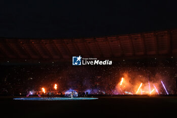 2024-05-15 - Choreography before the Italian Cup final football match between Atalanta and Juventus at Stadio Olimpico on May 15,2024 in Rome, Italy. - FINAL - JUVENTUS FC VS ATALANTA BC - ITALIAN CUP - SOCCER