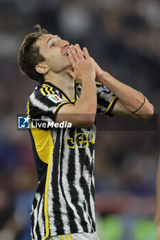 2024-05-15 - Juventus' Italian forward Federico Chiesa looks dejected during the Italian Cup final football match between Atalanta and Juventus at Stadio Olimpico on May 15,2024 in Rome, Italy. - FINAL - JUVENTUS FC VS ATALANTA BC - ITALIAN CUP - SOCCER