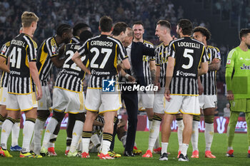 2024-05-15 - Juventus celebrate victory match during the Italian Cup final football match between Atalanta and Juventus at Stadio Olimpico on May 15,2024 in Rome, Italy. - FINAL - JUVENTUS FC VS ATALANTA BC - ITALIAN CUP - SOCCER