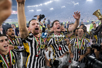 2024-05-15 - Juventus win the italia cup during the Italian Cup final football match between Atalanta and Juventus at Stadio Olimpico on May 15,2024 in Rome, Italy. - FINAL - JUVENTUS FC VS ATALANTA BC - ITALIAN CUP - SOCCER