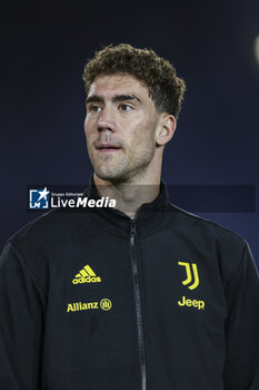 2024-05-15 - Juventus' Serbian forward Dusan Vlahovic looks during the Italian Cup final football match between Atalanta and Juventus at Stadio Olimpico on May 15,2024 in Rome, Italy. - FINAL - JUVENTUS FC VS ATALANTA BC - ITALIAN CUP - SOCCER