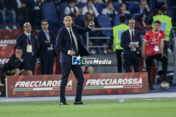 2024-05-15 - Juventus' Italian coach Massimiliano Allegri gesticulate during the Italian Cup final football match between Atalanta and Juventus at Stadio Olimpico on May 15,2024 in Rome, Italy. - FINAL - JUVENTUS FC VS ATALANTA BC - ITALIAN CUP - SOCCER