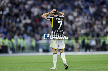 2024-05-15 - Juventus' Italian forward Federico Chiesa looks dejected during the Italian Cup final football match between Atalanta and Juventus at Stadio Olimpico on May 15,2024 in Rome, Italy. - FINAL - JUVENTUS FC VS ATALANTA BC - ITALIAN CUP - SOCCER