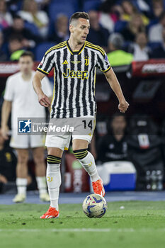 2024-05-15 - Juventus' Polish forward Arkadiusz Milik controls the ball during the Italian Cup final football match between Atalanta and Juventus at Stadio Olimpico on May 15,2024 in Rome, Italy. - FINAL - JUVENTUS FC VS ATALANTA BC - ITALIAN CUP - SOCCER