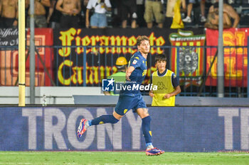 2024-08-10 - Empoli's Sebastiano Esposito celebrates after scoring the 3-1 goal - EMPOLI FC VS US CATANZARO - ITALIAN CUP - SOCCER