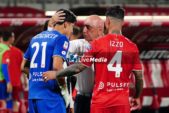 2024-08-09 - Armando Izzo (AC Monza) and Samuel Pizzignacco (AC Monza) celebrates the win with Adriano Galliani (AD AC Monza) - AC MONZA VS FC SUDTIROL - ITALIAN CUP - SOCCER