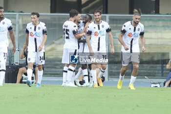 2024-08-10 - Augustus Kargbo of Cesena FC celebrates after scoring during Hellas Verona FC vs Cesena FC, round of 32° Coppa Italia Frecciarossa 2024-25, at MarcAntonio Bentegodi stadium in Verona (VR), Italy, on August 10, 2024. - HELLAS VERONA FC VS CESENA FC - ITALIAN CUP - SOCCER