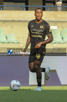 2024-08-10 - Jackson Tchatchoua of Hellas Verona FC play the ball during Hellas Verona FC vs Cesena FC, round of 32° Coppa Italia Frecciarossa 2024-25, at MarcAntonio Bentegodi stadium in Verona (VR), Italy, on August 10, 2024. - HELLAS VERONA FC VS CESENA FC - ITALIAN CUP - SOCCER