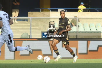 2024-08-10 - Jackson Tchatchoua of Hellas Verona FC play the ball during Hellas Verona FC vs Cesena FC, round of 32° Coppa Italia Frecciarossa 2024-25, at MarcAntonio Bentegodi stadium in Verona (VR), Italy, on August 10, 2024. - HELLAS VERONA FC VS CESENA FC - ITALIAN CUP - SOCCER