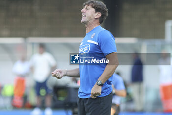 2024-08-10 - Michele Mignani Head Coach of Cesena FC gestures during Hellas Verona FC vs Cesena FC, round of 32° Coppa Italia Frecciarossa 2024-25, at MarcAntonio Bentegodi stadium in Verona (VR), Italy, on August 10, 2024. - HELLAS VERONA FC VS CESENA FC - ITALIAN CUP - SOCCER