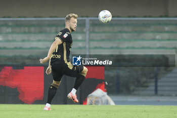 2024-08-10 - Casper Tengstedt of Hellas Verona FC play the ball during Hellas Verona FC vs Cesena FC, round of 32° Coppa Italia Frecciarossa 2024-25, at MarcAntonio Bentegodi stadium in Verona (VR), Italy, on August 10, 2024. - HELLAS VERONA FC VS CESENA FC - ITALIAN CUP - SOCCER